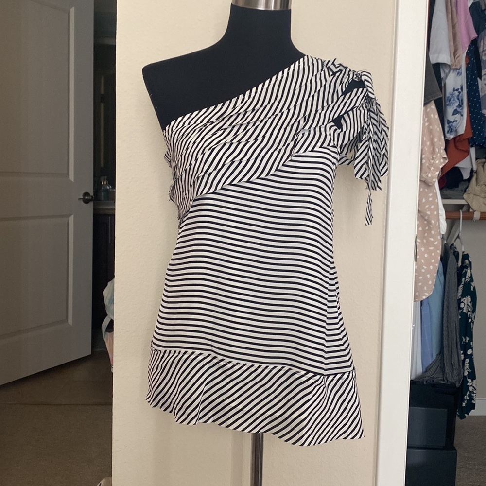 One shoulder office attire blouse